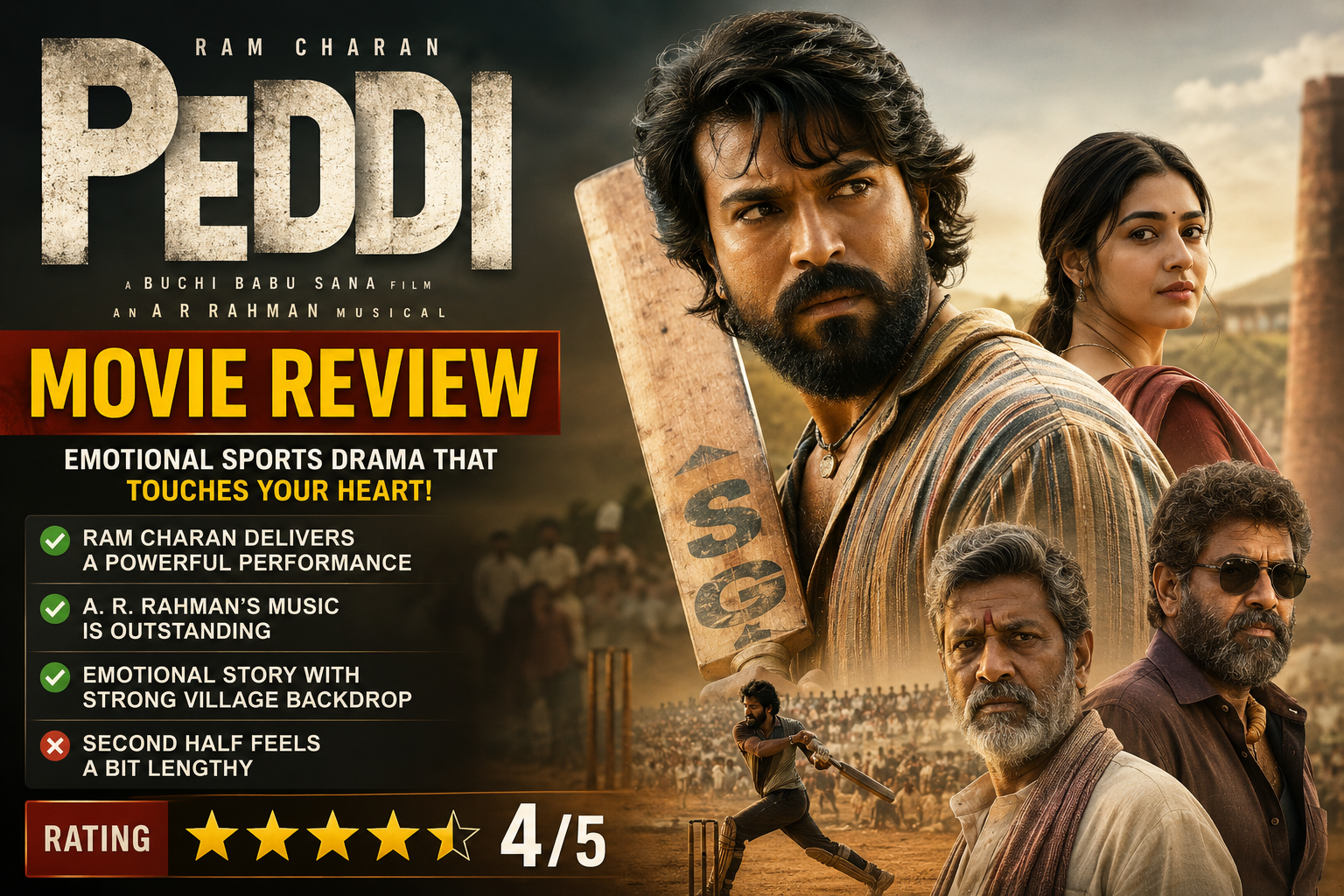 Peddi Movie Review in Hindi: Story, Cast, Rating & Public Reaction